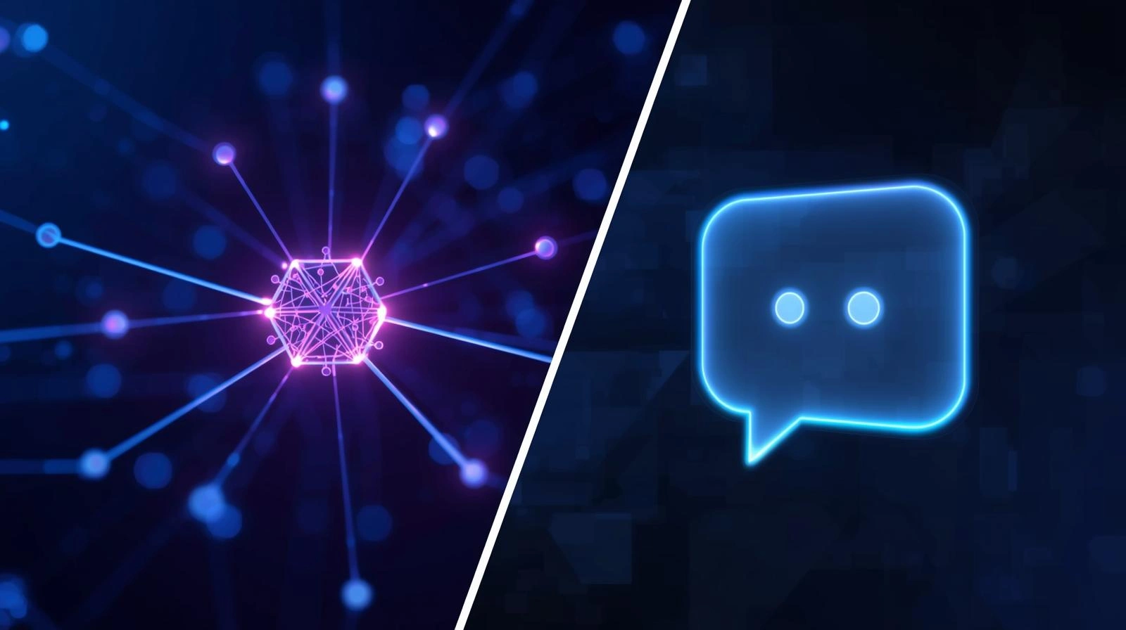 An abstract image of ai agent vs ai assistant in digital space